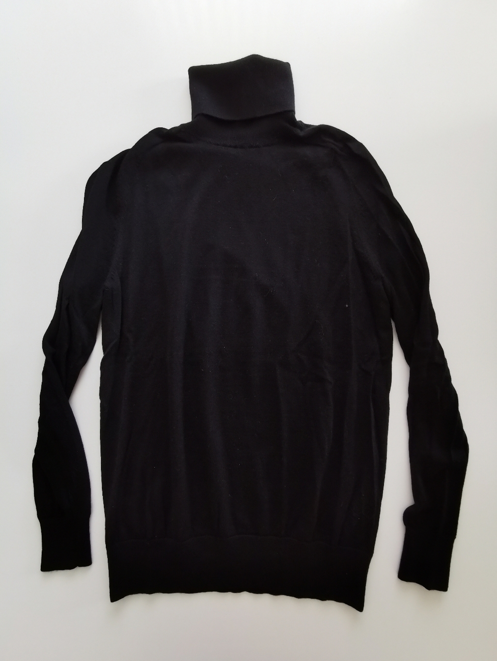 Theory Black Wool Turtleneck Long Sleeve Sweater Top